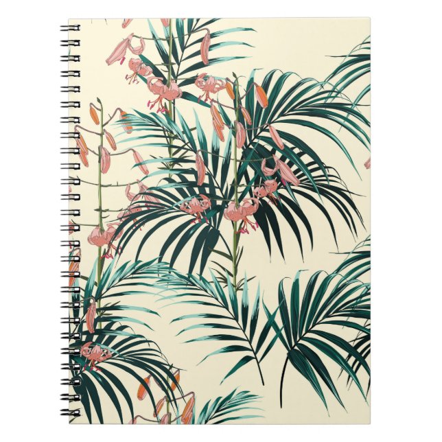 Cuaderno Fondo tropical con plantas de selva. Sin inconveni (Frente)