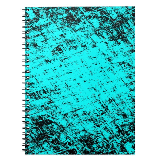 Cuaderno Fondo turquesa de color gris. elema de semitono (Frente)