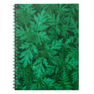 Cuaderno Fondo verde natural de hojas verdes abstractas