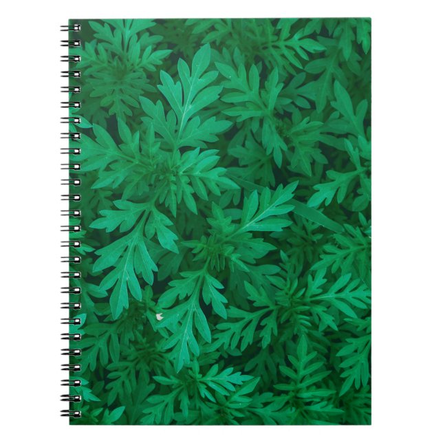 Cuaderno Fondo verde natural de hojas verdes abstractas (Frente)