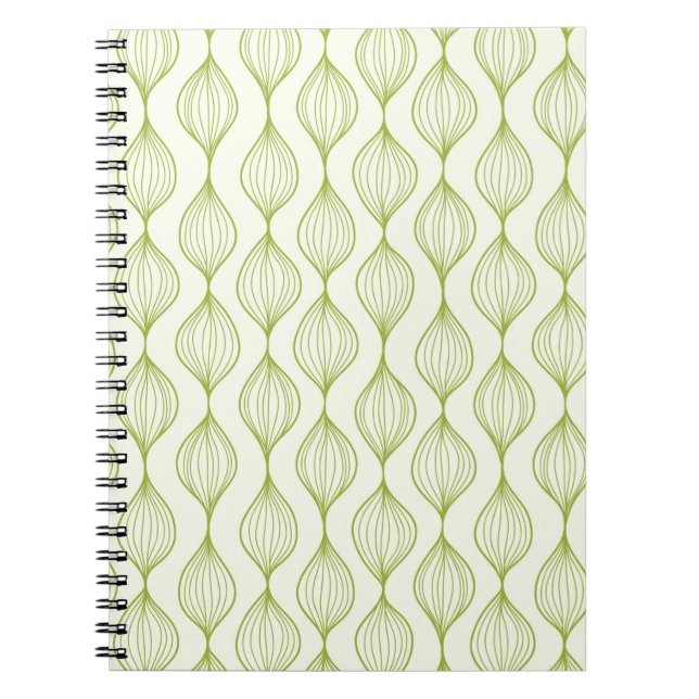 Cuaderno Fondo vertical verde del modelo del ogee (Frente)