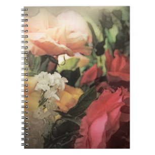 Cuaderno fondo vibrante del vintage floral del arte con
