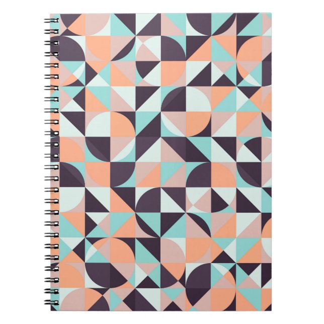 Cuaderno Fondo vintage retro geométrico, sin costura (Frente)