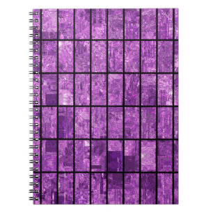 Cuaderno Fondo violeta de mosaico abstracto brillante con g