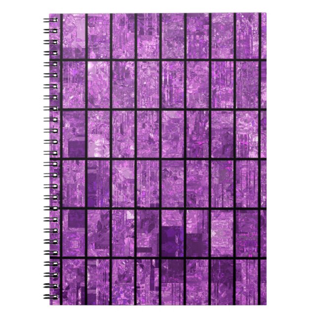 Cuaderno Fondo violeta de mosaico abstracto brillante con g (Frente)