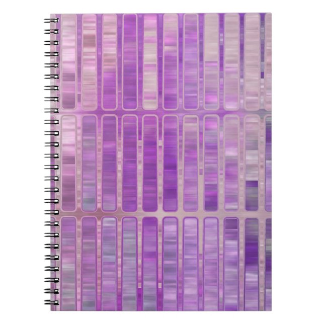 Cuaderno Fondo violeta de mosaico abstracto brillante con g (Frente)