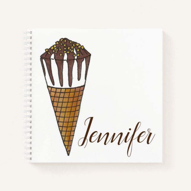 Cuaderno Foodie Vainilla Helado Crema Nutty Nuts Cono (Anverso)