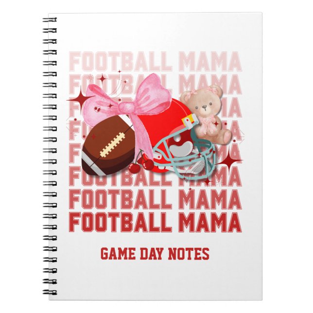 Cuaderno FOOTBALL MAMA Coquette Mom Game Day Notes (Frente)