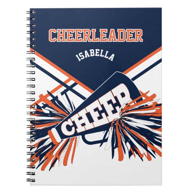 Cuaderno For a Cheerleader - Navy Blue, White & Orange (Frente)