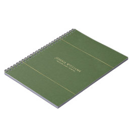 Cuaderno Forest Green Linen Texture Image Gold frame