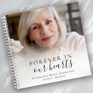 Cuaderno Forever in Our Hearts Photo Funeral Guest Book