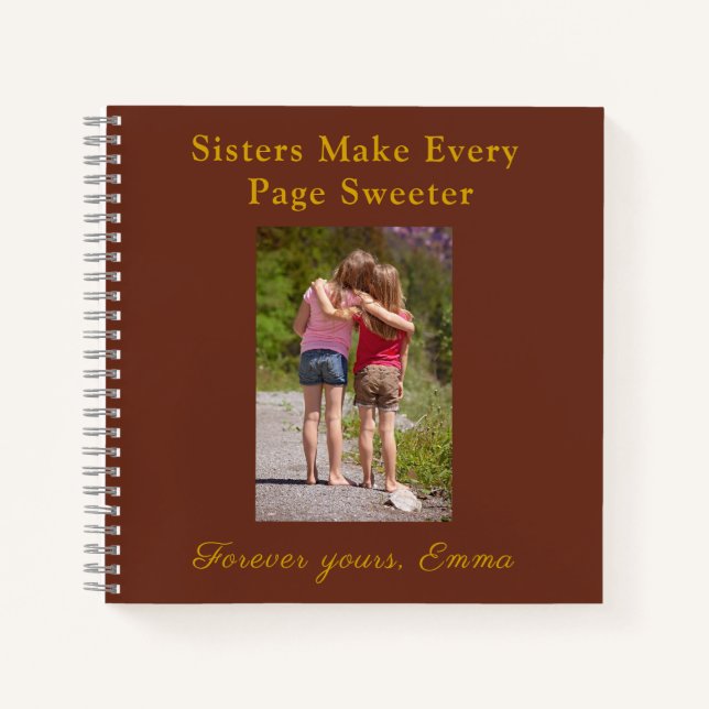 Cuaderno Forever Sisters – Custom Photo Notebook Gift (Anverso)
