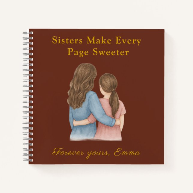 Cuaderno Forever Sisters – Custom Photo Notebook Gift (Anverso)
