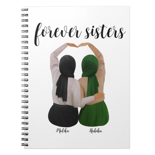 Cuaderno Forever Sisters Personalized Hijabi Gift (Frente)
