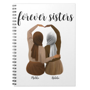 Cuaderno Forever Sisters Personalized Hijabi Gift