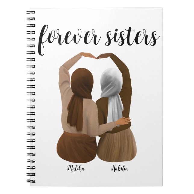 Cuaderno Forever Sisters Personalized Hijabi Gift (Frente)