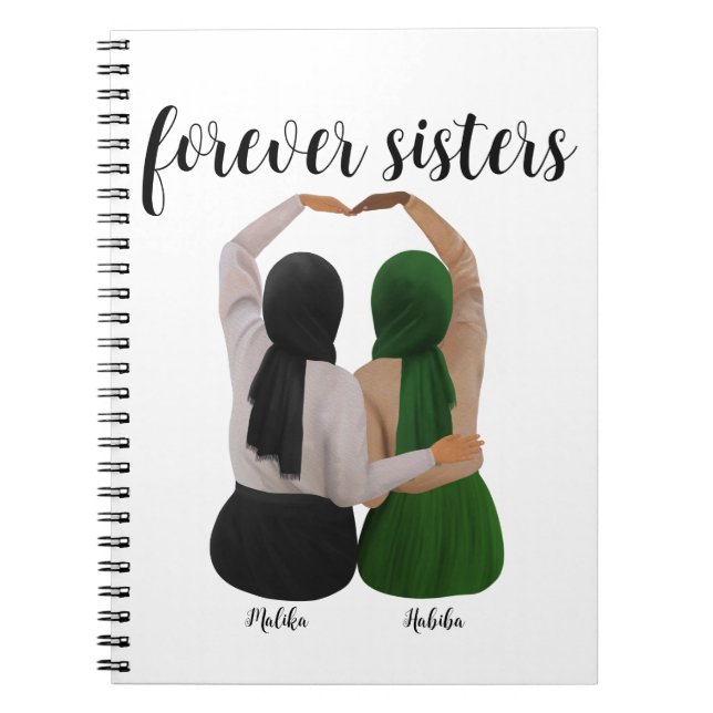Cuaderno Forever Sisters Personalized Hijabi Gift (Frente)