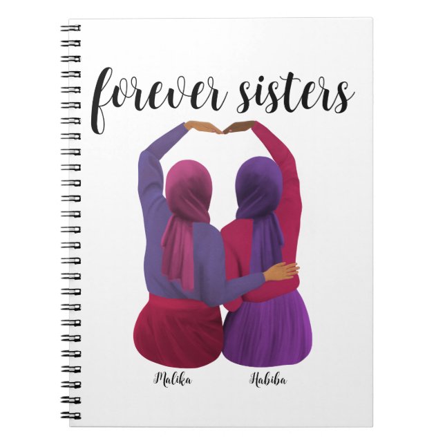 Cuaderno Forever Sisters Personalized Hijabi Gift (Frente)