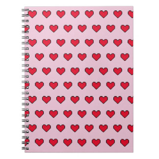 Cuaderno Forma cardíaca pixelada delgada