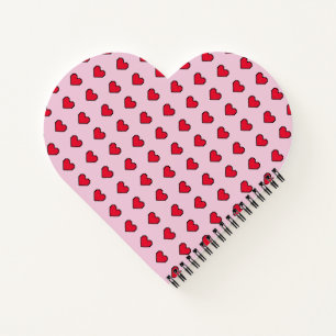 Cuaderno Forma cardíaca pixelada delgada