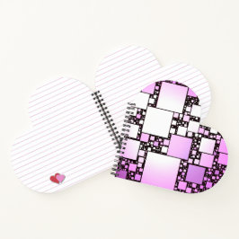 Cuaderno Forma de corazón bailarín rosa y blanco cuadrado