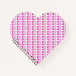 Cuaderno Forma de corazón de patrón de comprobación de colo
