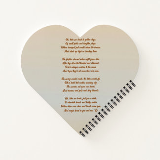 Cuaderno forma de corazón nostálgico dulce