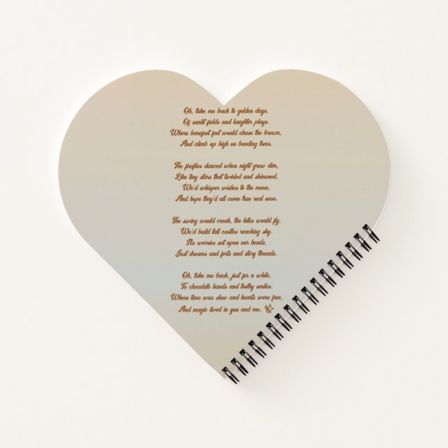Cuaderno forma de corazón nostálgico dulce (Reverso)