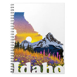 Cuaderno Forma de Idaho con flores silvestres y de montaña