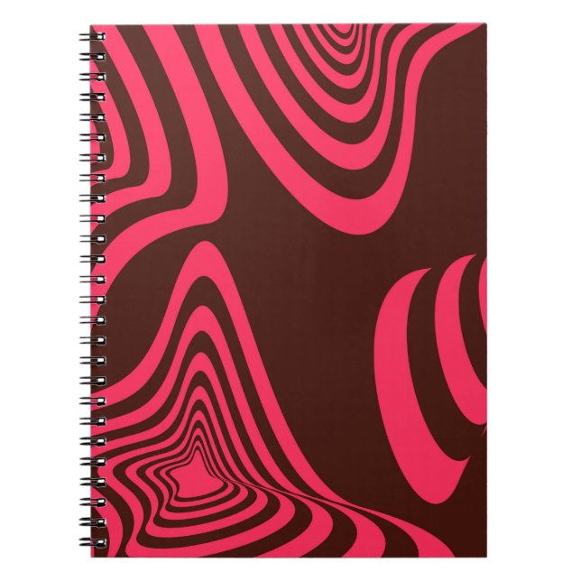 Cuaderno Forma geométrica abstracta rosa, óptica, de moda y (Frente)