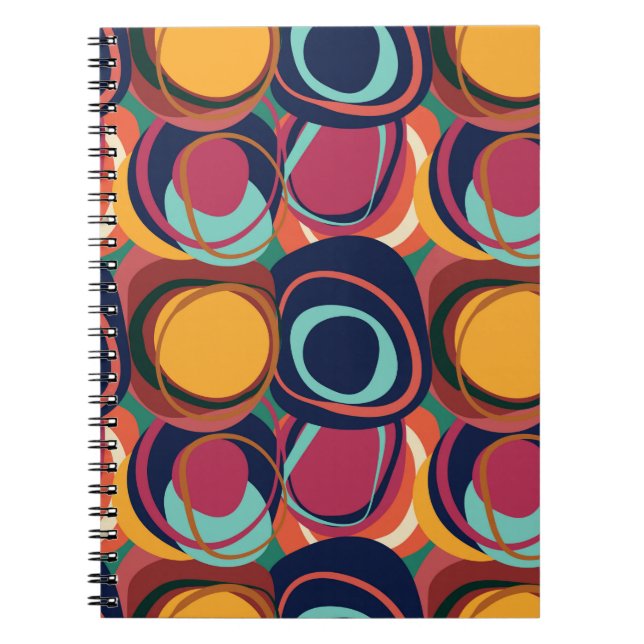 Cuaderno Forma natural abstracta patrón transparente con cí (Frente)