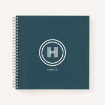 Cuaderno | Forma simple moderna con monograma