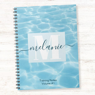 Cuaderno Formación Elegante en Monograma Azul Natación