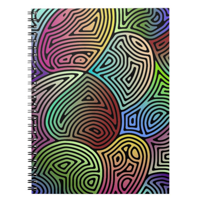 Cuaderno formas abstractas coloreadas asimétricas (Frente)