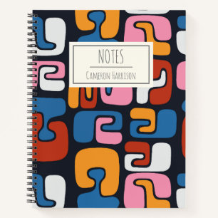 Cuaderno Formas abstractas contemporáneas retro personaliza