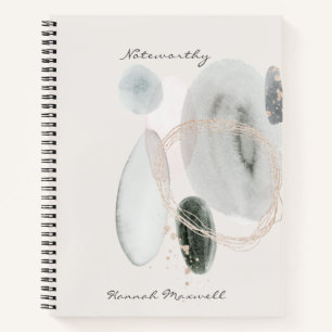 Cuaderno Formas abstractas de acuarela personalizadas para