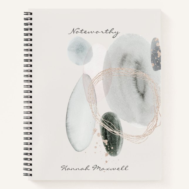 Cuaderno Formas abstractas de acuarela personalizadas para  (Anverso)