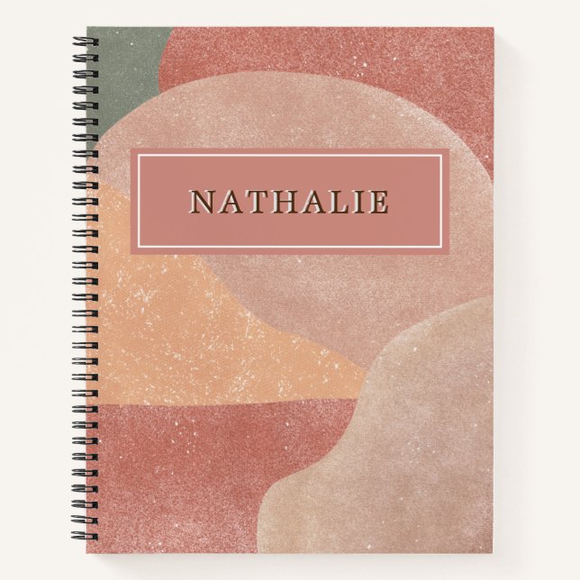 Cuaderno Formas abstractas modernas nórdicas nombre (Anverso)