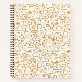 Cuaderno Formas abstractas modernas Patrón Naranja vibrante
