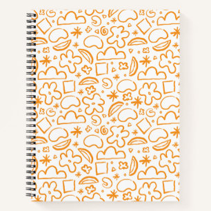 Cuaderno Formas abstractas modernas Patrón Naranja vibrante