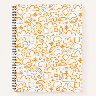 Cuaderno Formas abstractas modernas Patrón Naranja vibrante