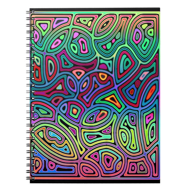 Cuaderno formas abstractas multicolores (Frente)