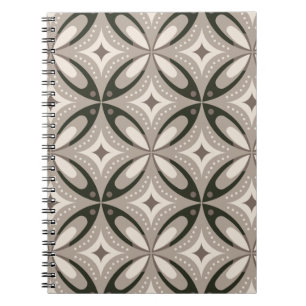 Cuaderno Formas circulares retro beige y marrón