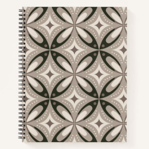 Cuaderno Formas circulares retro beige y marrón