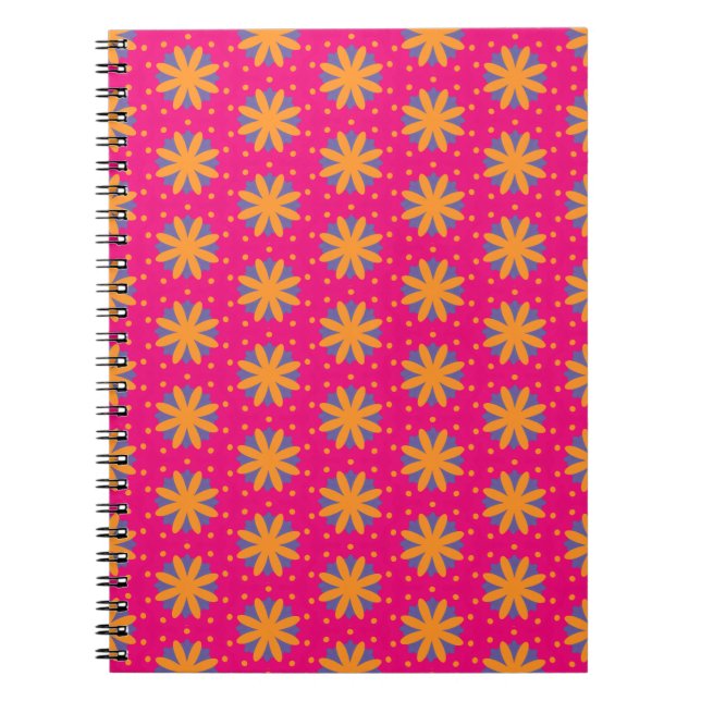 Cuaderno formas coloridas de círculo floral (Frente)