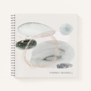 Cuaderno Formas de Acuarela Abstracta Suave Personalizadas