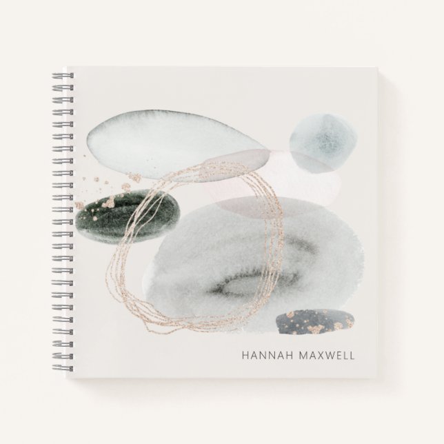 Cuaderno Formas de Acuarela Abstracta Suave Personalizadas (Anverso)