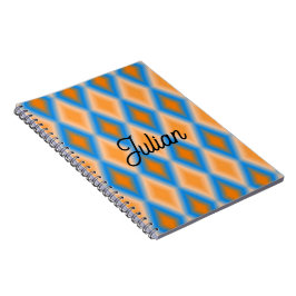 Cuaderno Formas de diamante azul naranja gradiente monogram