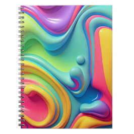 Cuaderno Formas de fluidos arcoiris plásticos