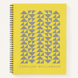 Cuaderno Formas de triángulo geométrico en amarillo persona